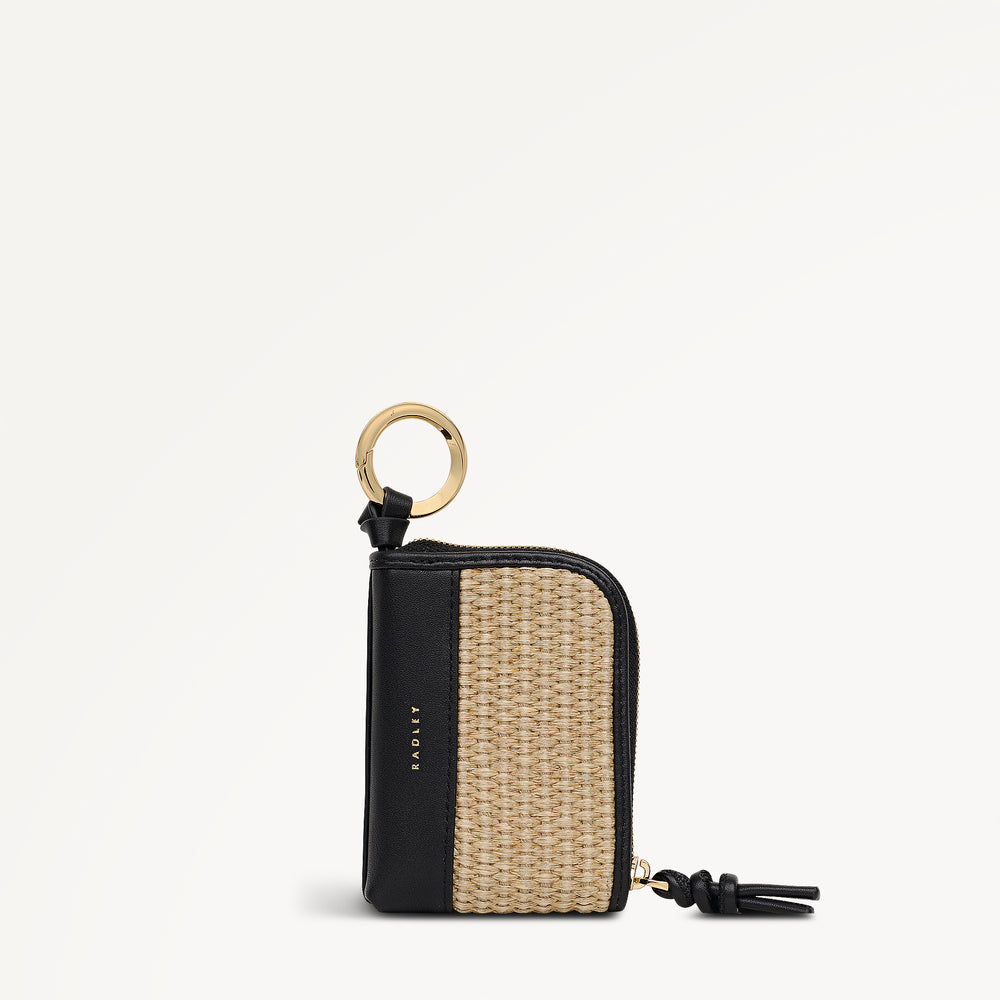 Golden Lane - Raffia Small Bag Charm Black - 113569