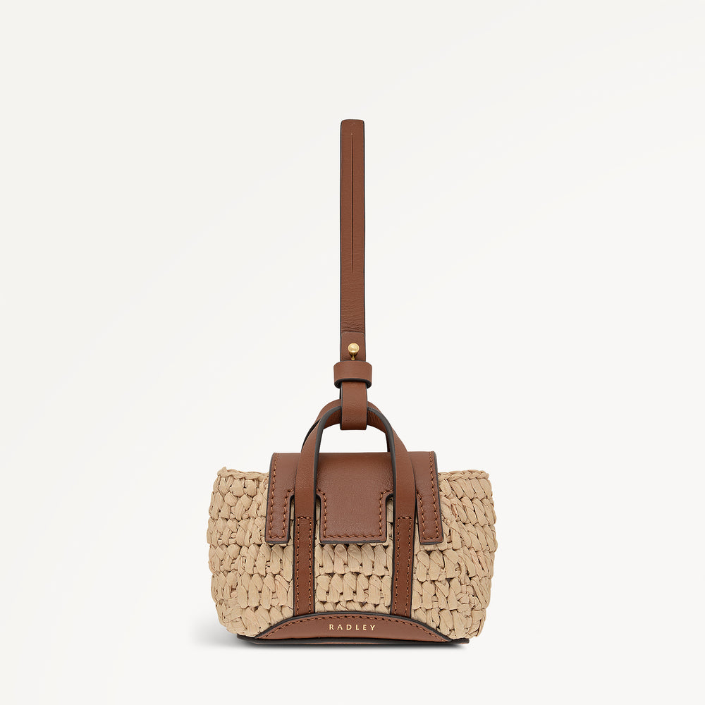 The Chancery Raffia Bag Charm Natural - 113573