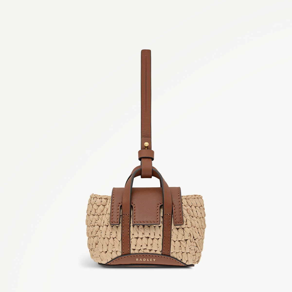 Hand crafted drawstring back pack,artisan style,raffia material,wood leaf charm Ever wonder how our bags are made? From one amazing plant  main image 2