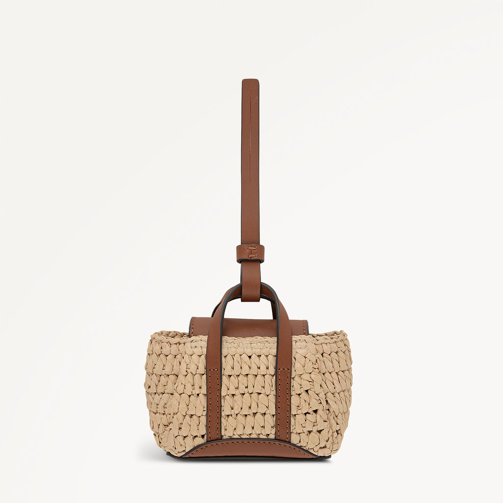 The Chancery Raffia Bag Charm Natural - 113573