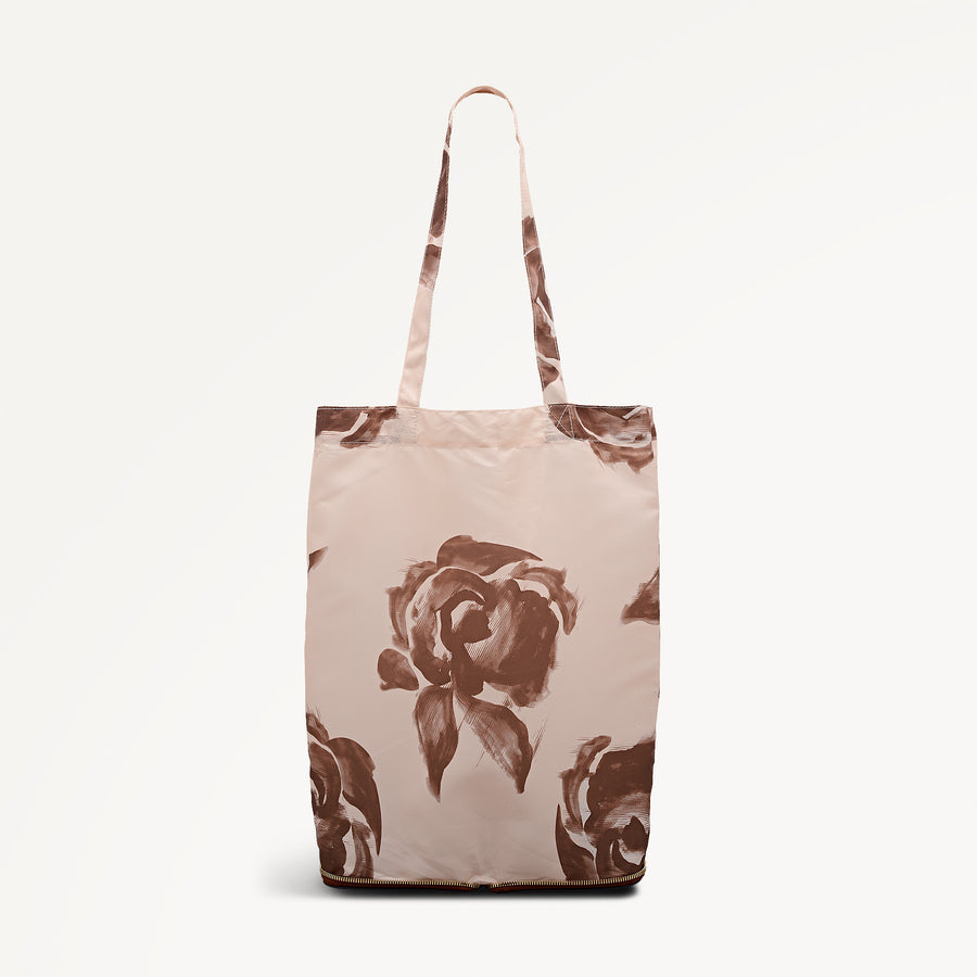 Floral Pack Away Tote Cognac - 113574