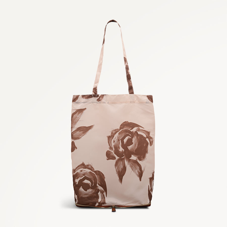 Floral Pack Away Tote Cognac - 113574
