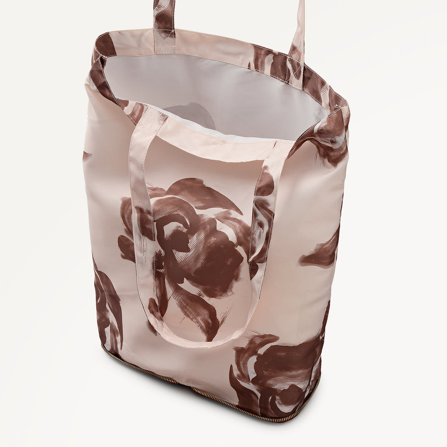 Floral Pack Away Tote Cognac - 113574