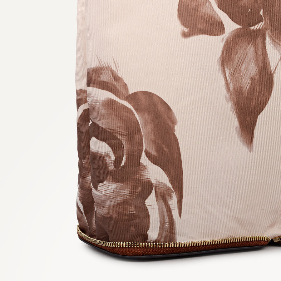 Floral Pack Away Tote Cognac - 113574