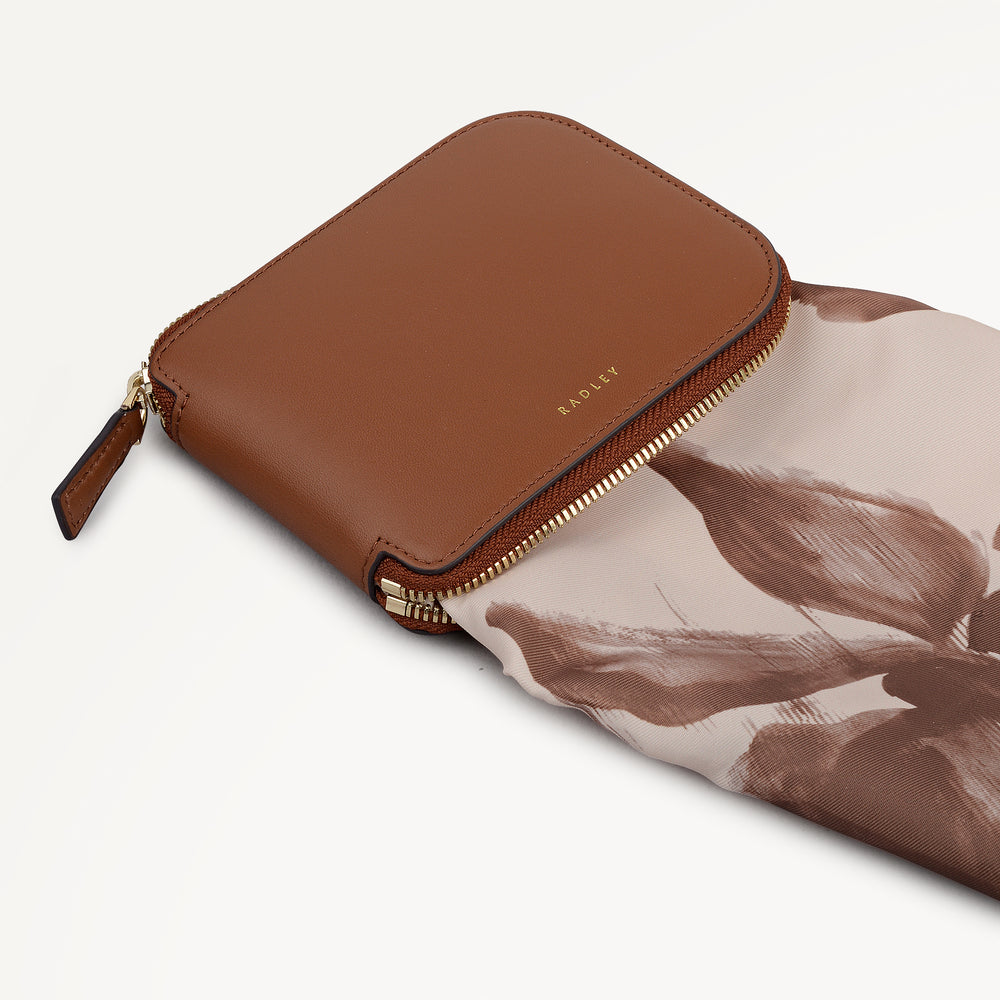 Floral Pack Away Tote Cognac - 113574