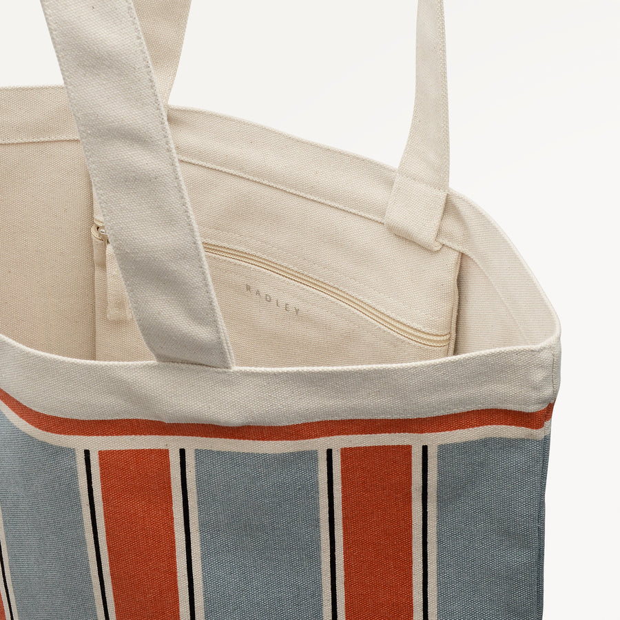 Cabana Stripe Extra Large Open Top Tote Natural - 113580