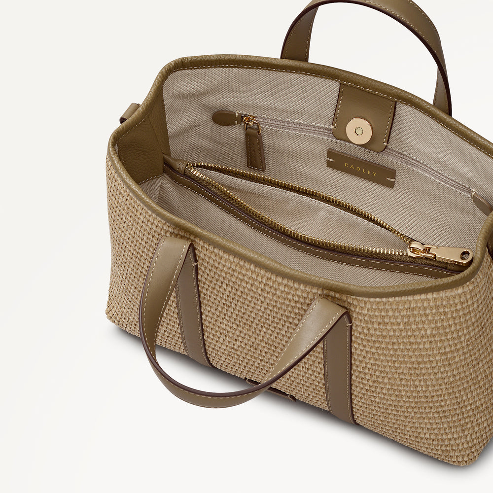 Chartfield Place - Raffia Medium Open Top Satchel Acorn - 113629