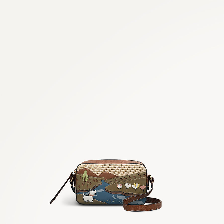 Spring Daze Mini Zip Around Cross Body Cognac - 113633