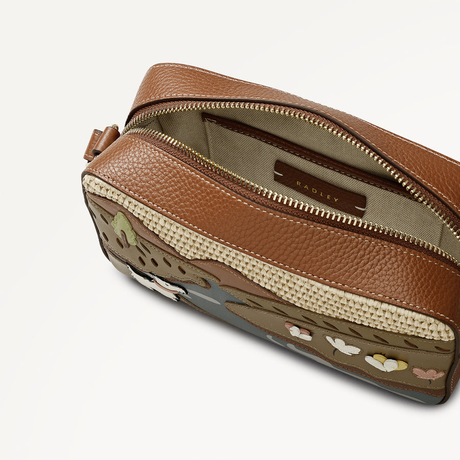 Spring Daze Mini Zip Around Cross Body Cognac - 113633