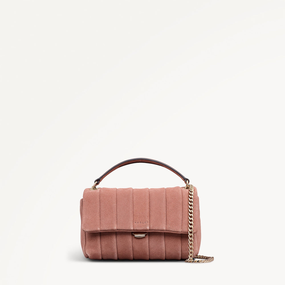 Burton Way - Quilt Suede Small Flapover Cross Body Carnation - 113653