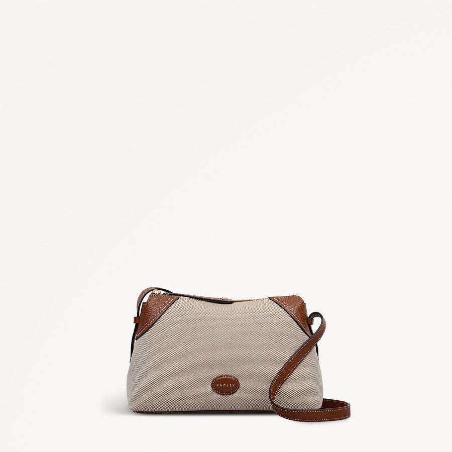 Crawford Mews - Canvas Small Ziptop Cross Body Natural - 113667