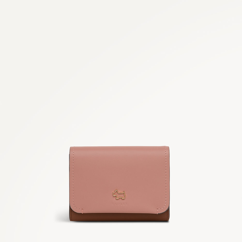 Beech Row - Colourblock Medium Flapover Purse Cognac - 113696