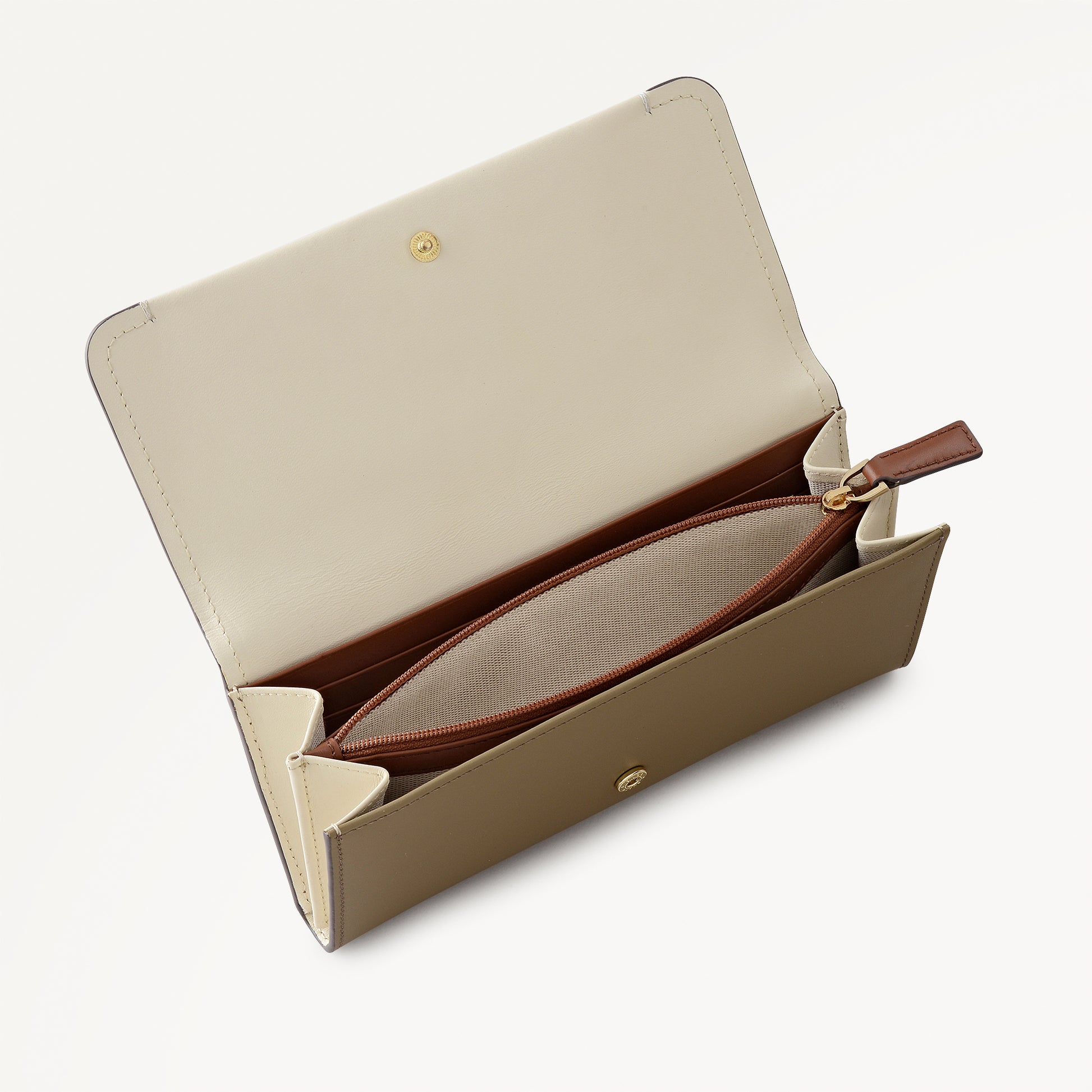 Beech Row - Colourblock Large Flapover Wallet Acorn - 113697
