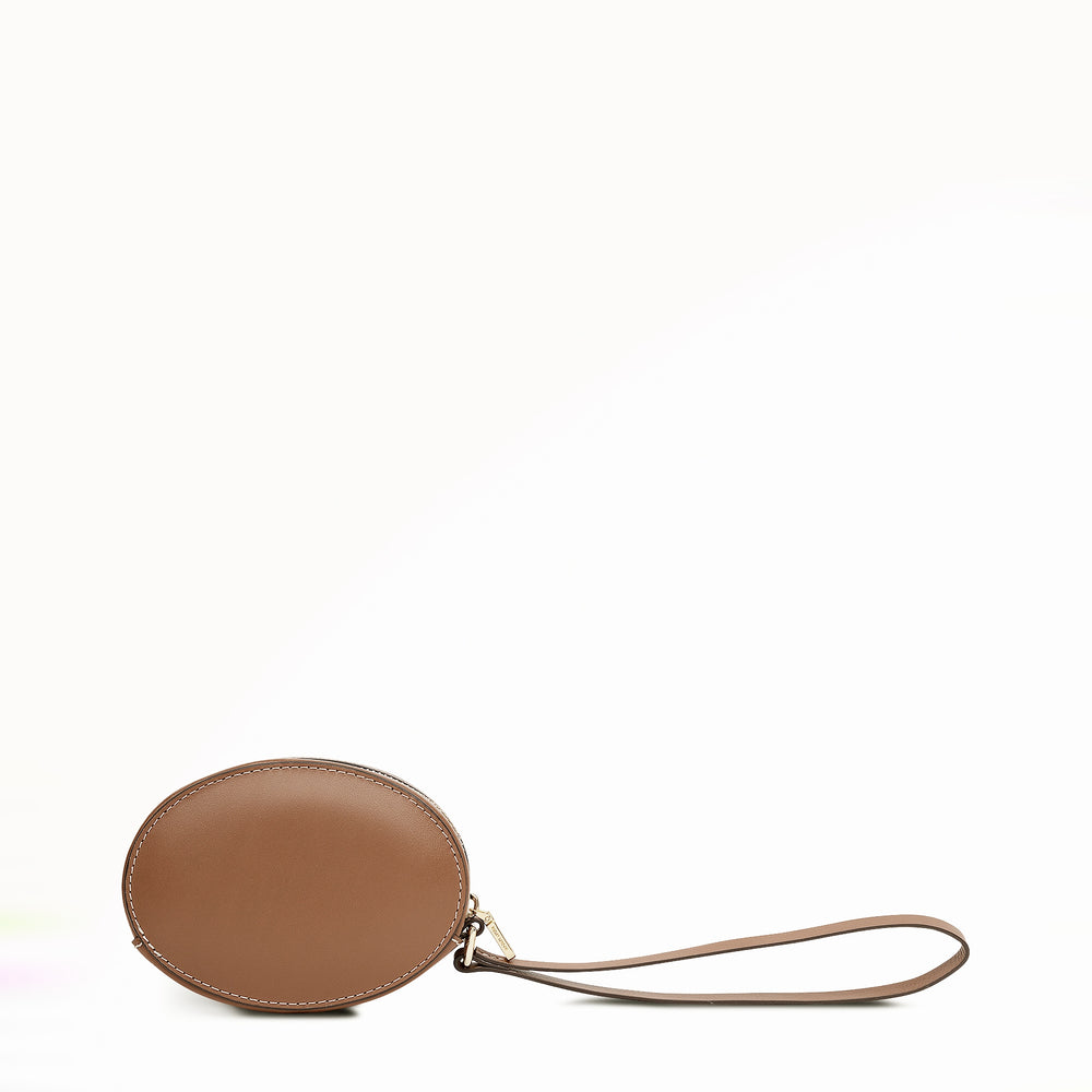 Rydon Road Leather Ziptop Purse Charm Cognac - 113746