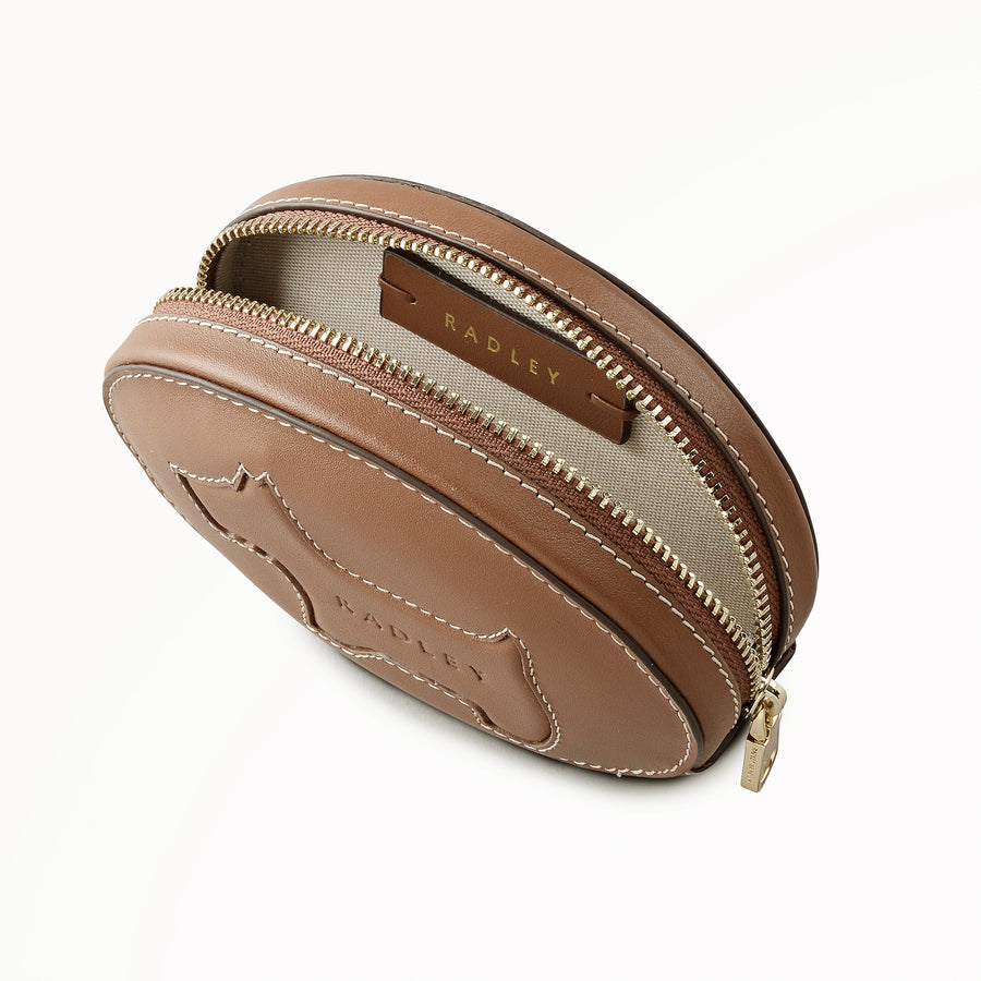 Rydon Road Leather Ziptop Purse Charm Cognac - 113746