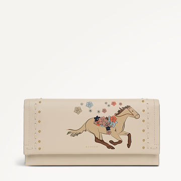 Kentucky Derby 26 Large Flapover Wallet Salt - 113799
