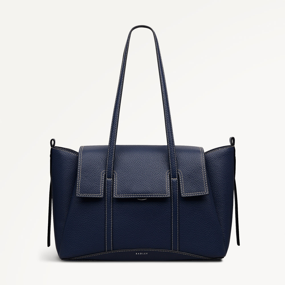 The Chancery Medium Flapover Shoulder Naval - 113825