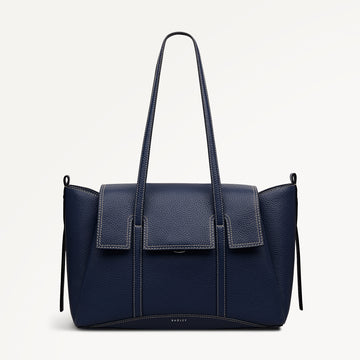 The Chancery Medium Flapover Shoulder Naval - 113825