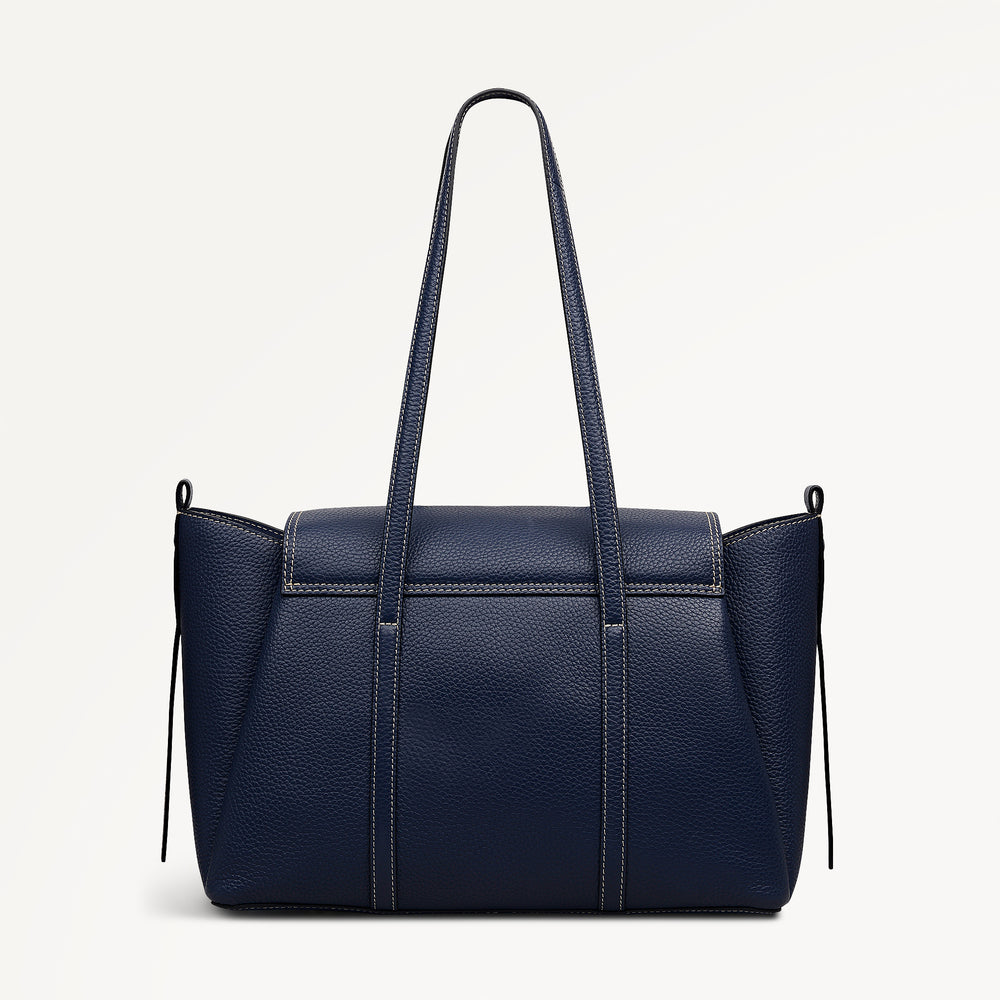 The Chancery Medium Flapover Shoulder Naval - 113825