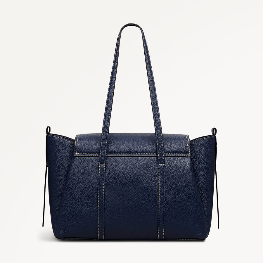 The Chancery Medium Flapover Shoulder Naval - 113825