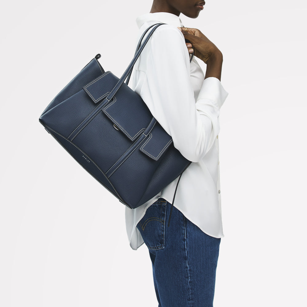 The Chancery Medium Flapover Shoulder Naval - 113825