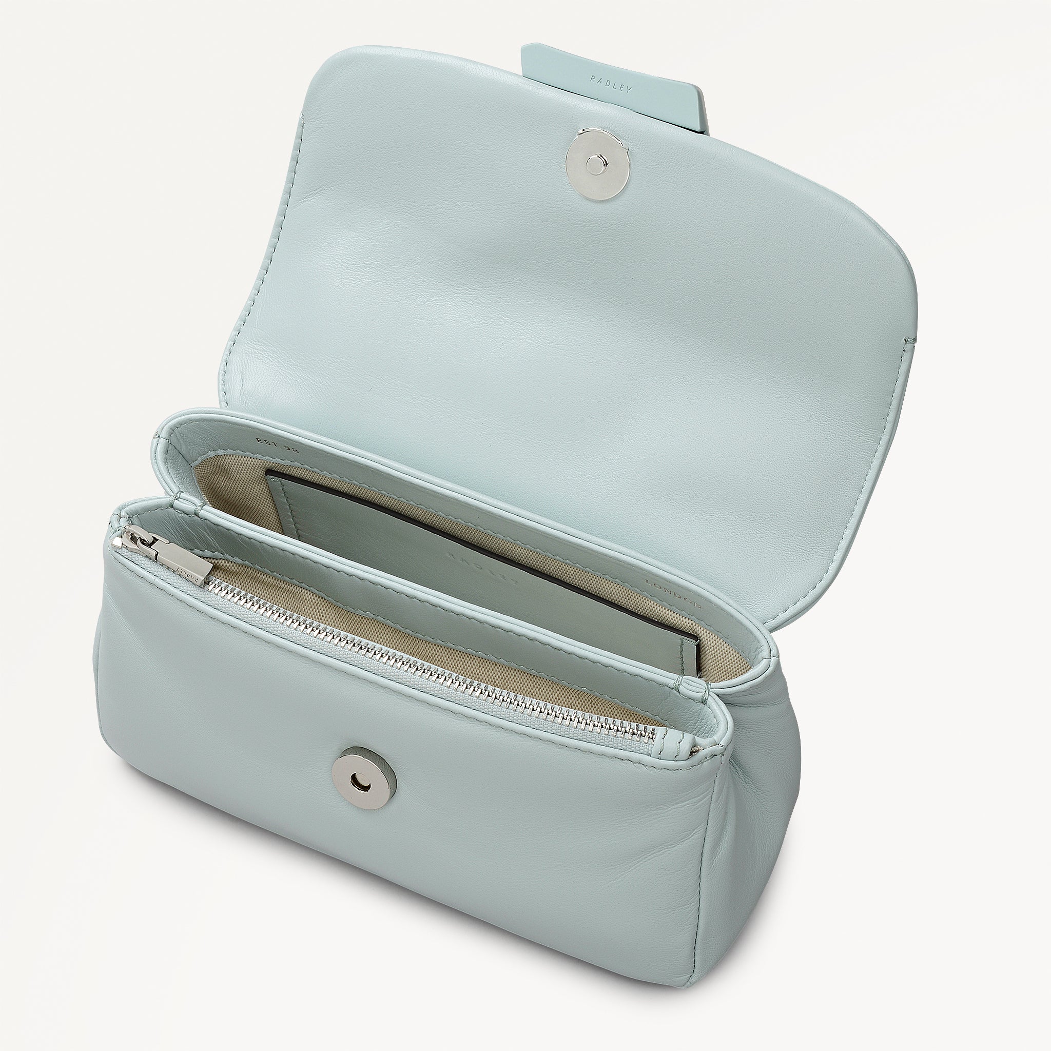 The Belsize - Puffy Small Flapover Shoulder Seafoam - 113828