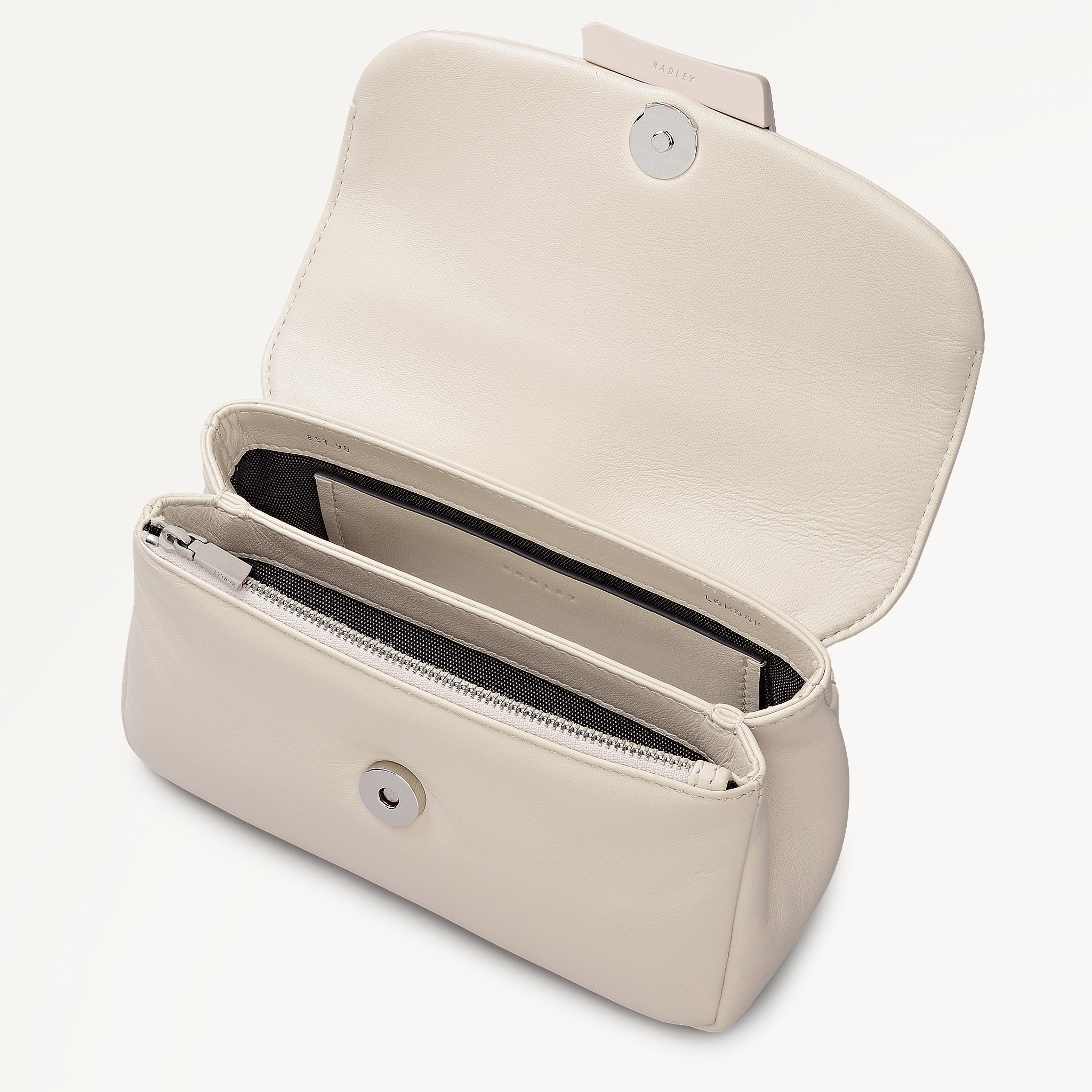 The Belsize - Puffy Small Flapover Shoulder Salt - 113829