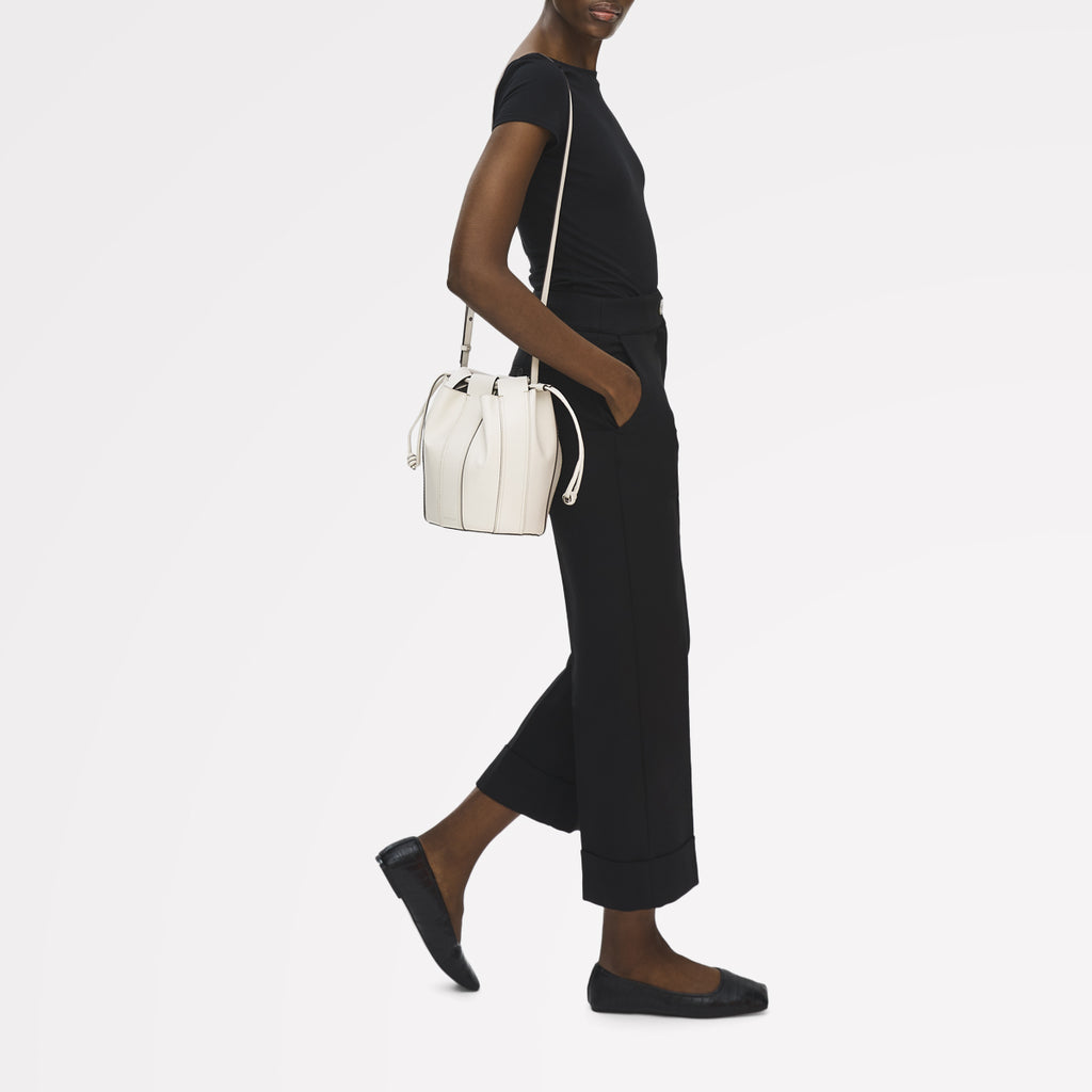 The Flora Medium Drawstring Cross Body Salt - 113831