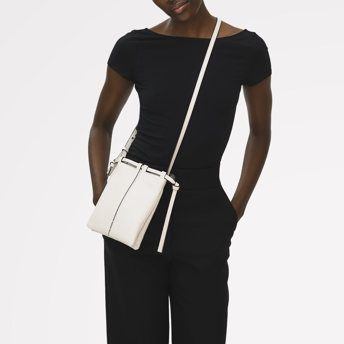 The Connaught Small Open Top Cross Body Salt - 113836