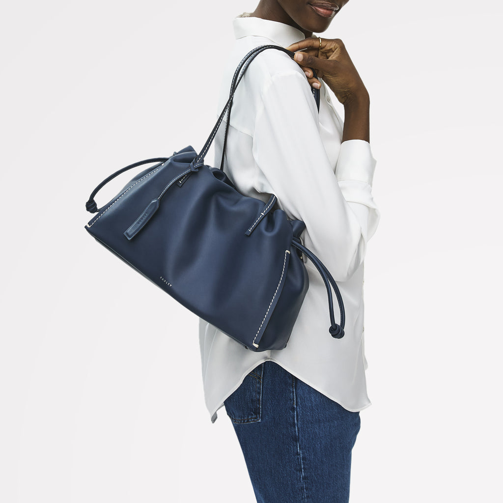 The Roxburgh Large Drawstring Shoulder Naval - 113838
