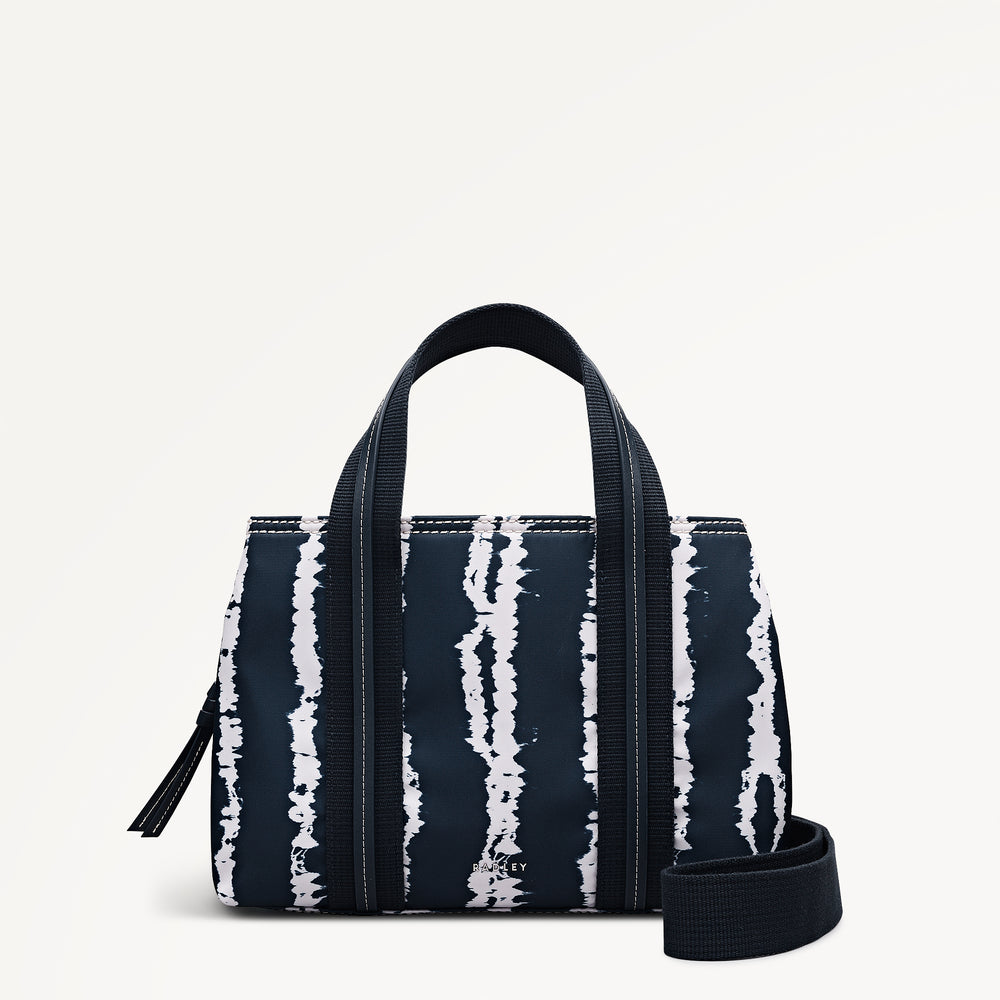 Halley Row - Tie Dye Stripe Medium Ziptop Satchel Naval - 113846