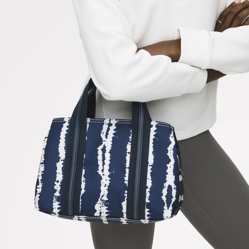 Halley Row - Tie Dye Stripe Medium Ziptop Satchel Naval - 113846