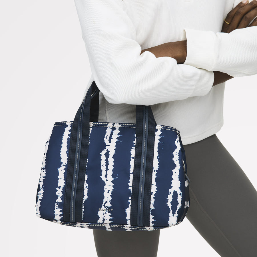 Halley Row - Tie Dye Stripe Medium Ziptop Satchel Naval - 113846