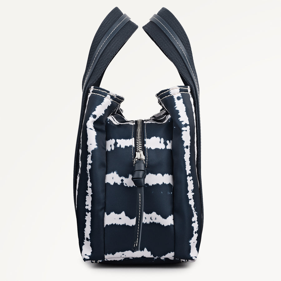 Halley Row - Tie Dye Stripe Medium Ziptop Satchel Naval - 113846