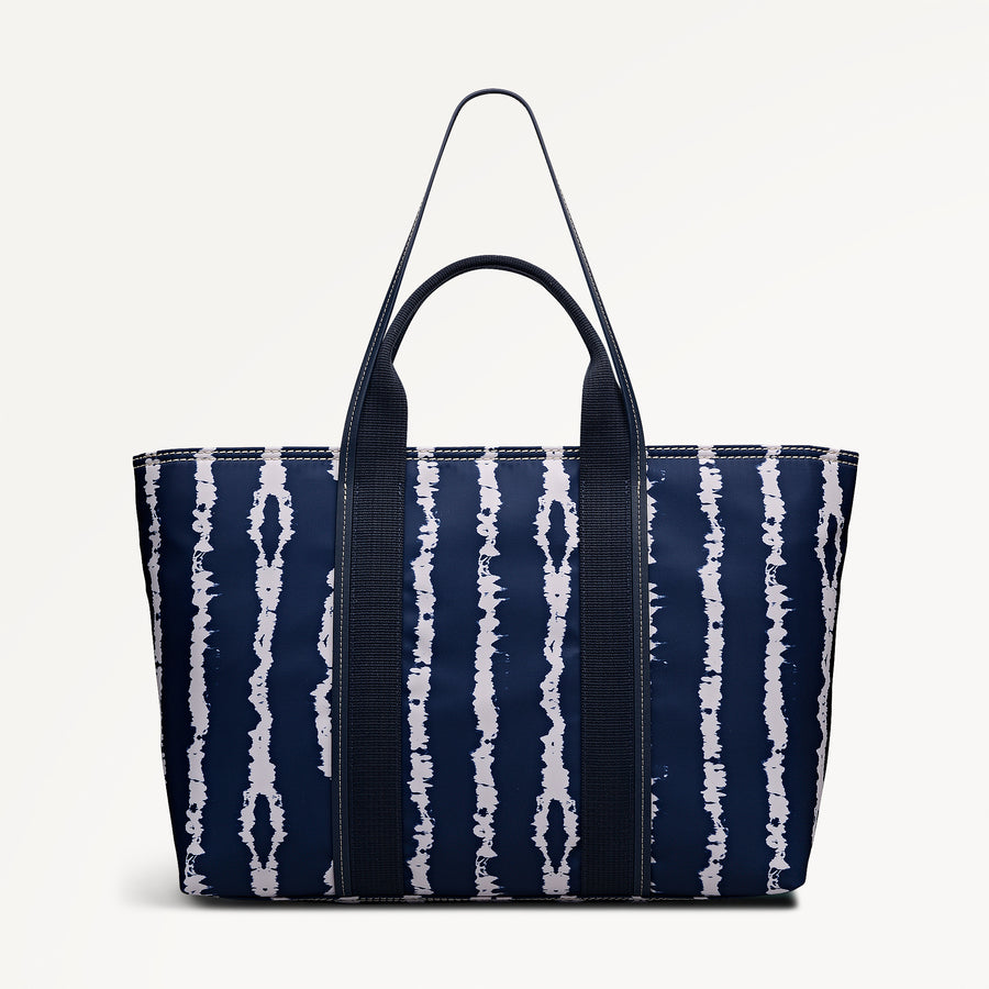 Halley Row - Tie Dye Stripe Large Ziptop Tote Naval - 113847