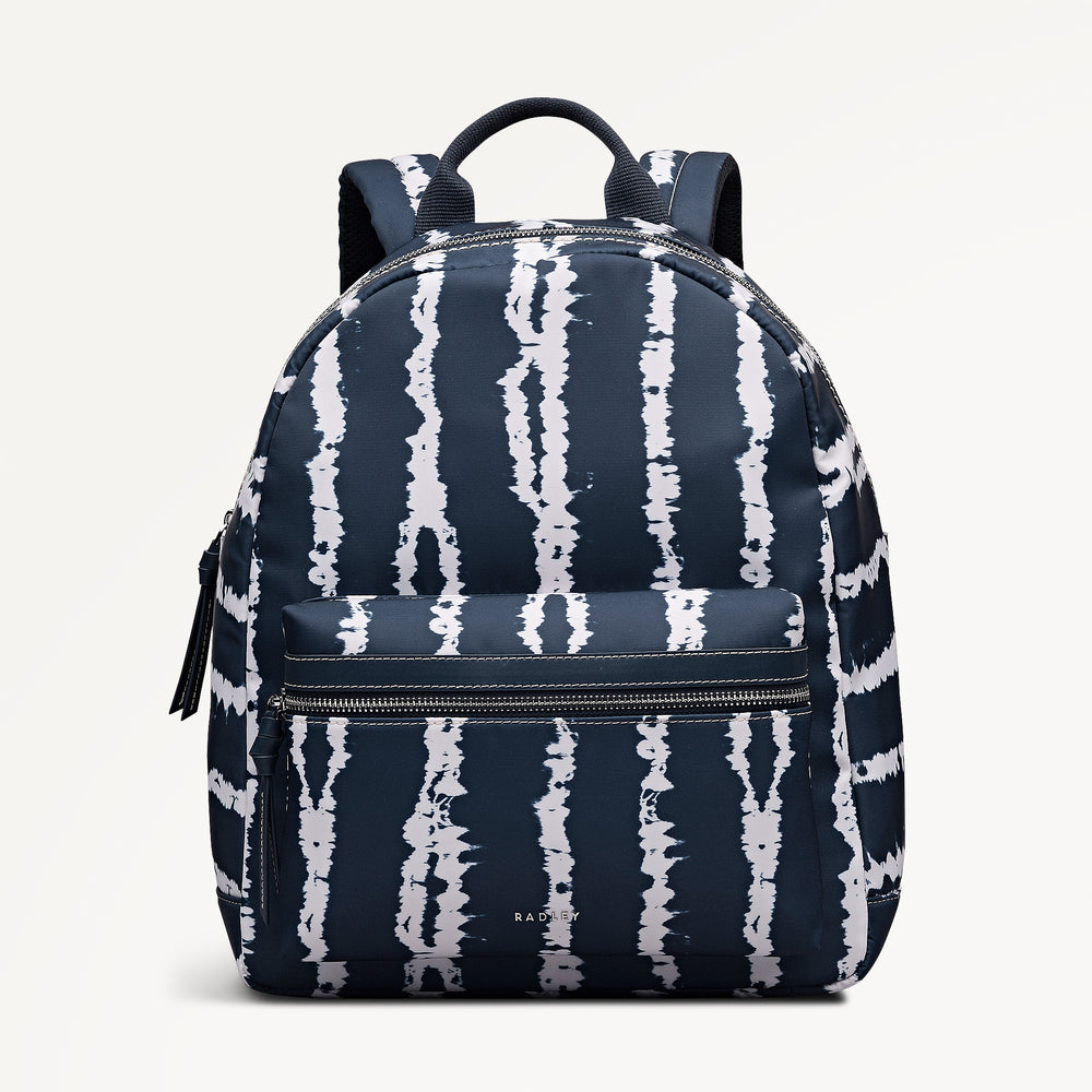 Halley Row - Tie Dye Stripe Medium Ziptop Backpack Naval - 113848
