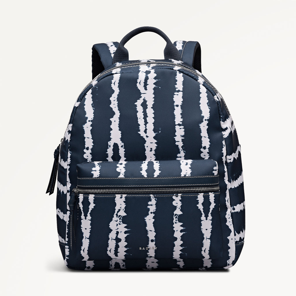 Halley Row - Tie Dye Stripe Medium Ziptop Backpack Naval - 113848
