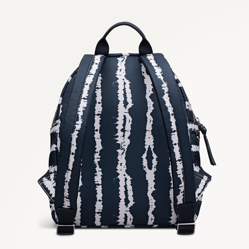Halley Row - Tie Dye Stripe Medium Ziptop Backpack Naval - 113848