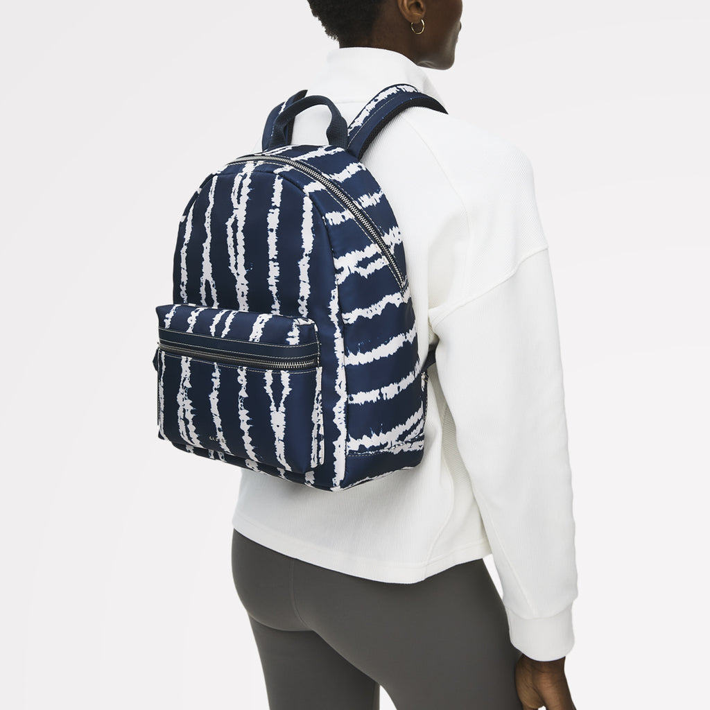 Halley Row - Tie Dye Stripe Medium Ziptop Backpack Naval - 113848