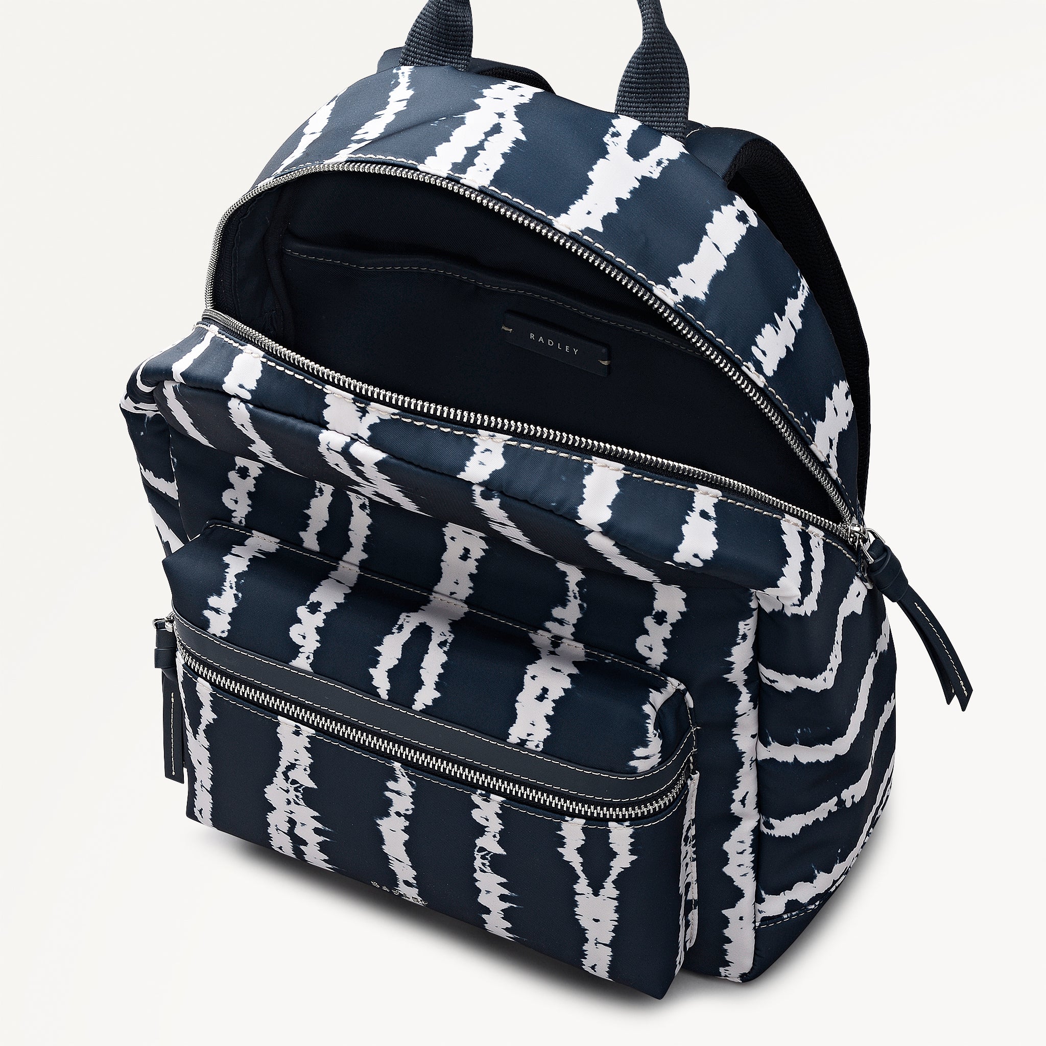 Halley Row - Tie Dye Stripe Medium Ziptop Backpack Naval - 113848