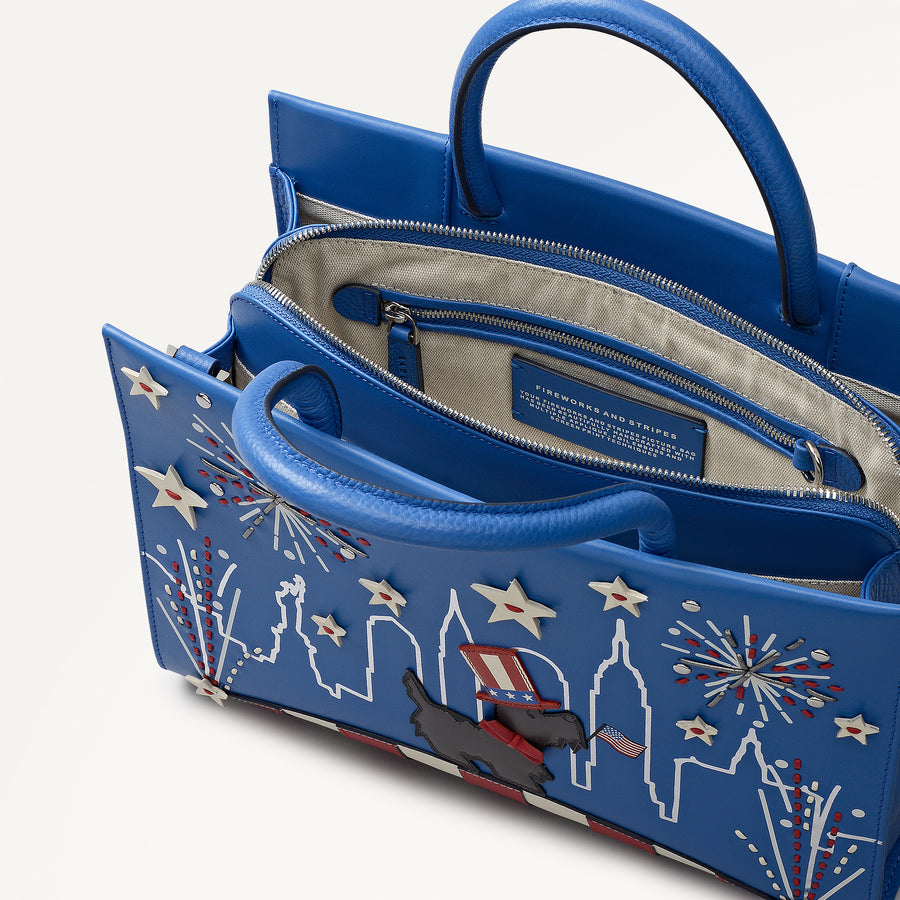 Fireworks And Stripes Medium Ziptop Multiway Cobalt - 113849