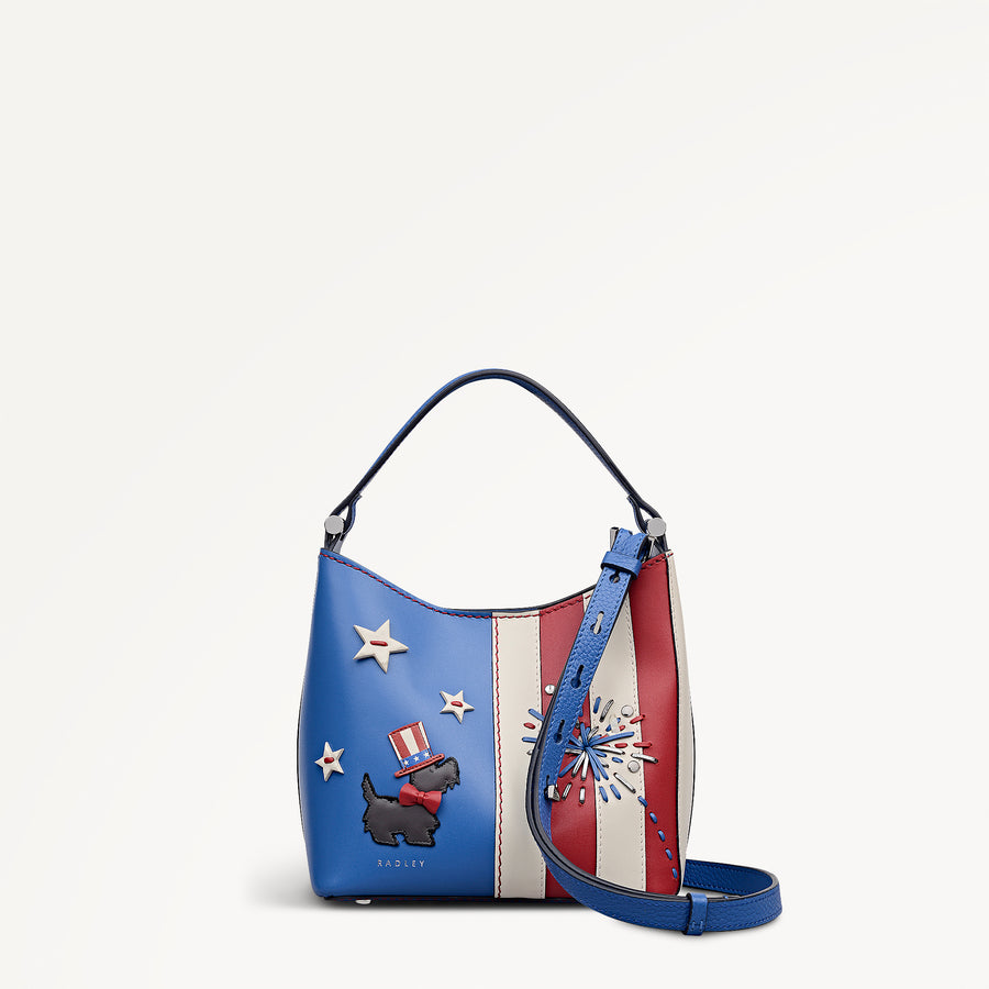 Fireworks And Stripes Small Open Top Cross Body Cobalt - 113850