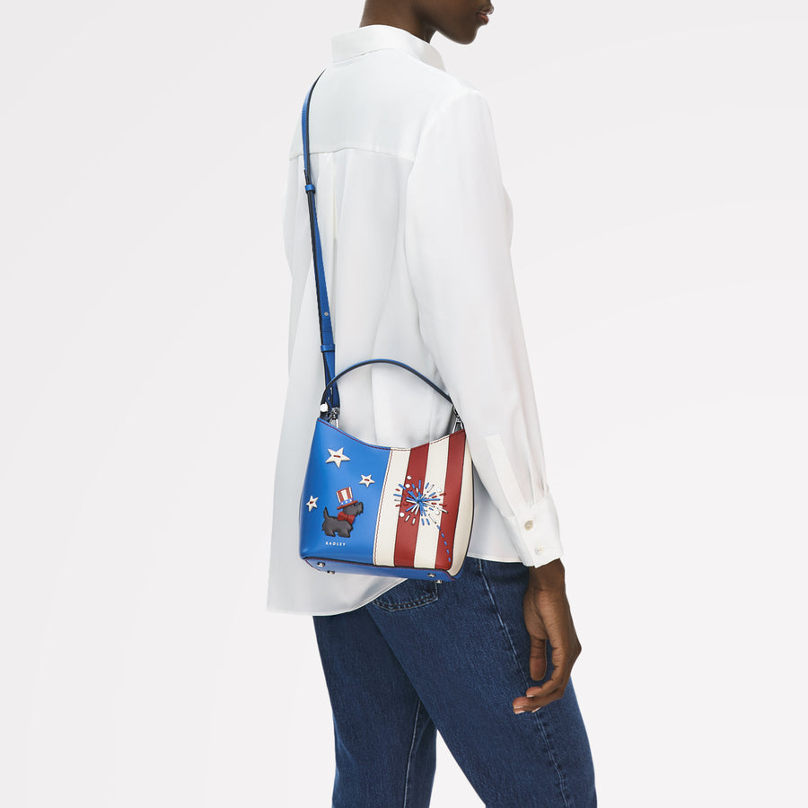 Fireworks And Stripes Small Open Top Cross Body Cobalt - 113850