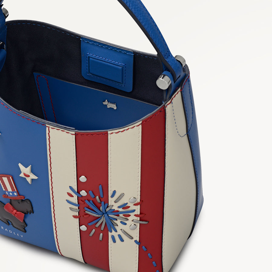 Fireworks And Stripes Small Open Top Cross Body Cobalt - 113850