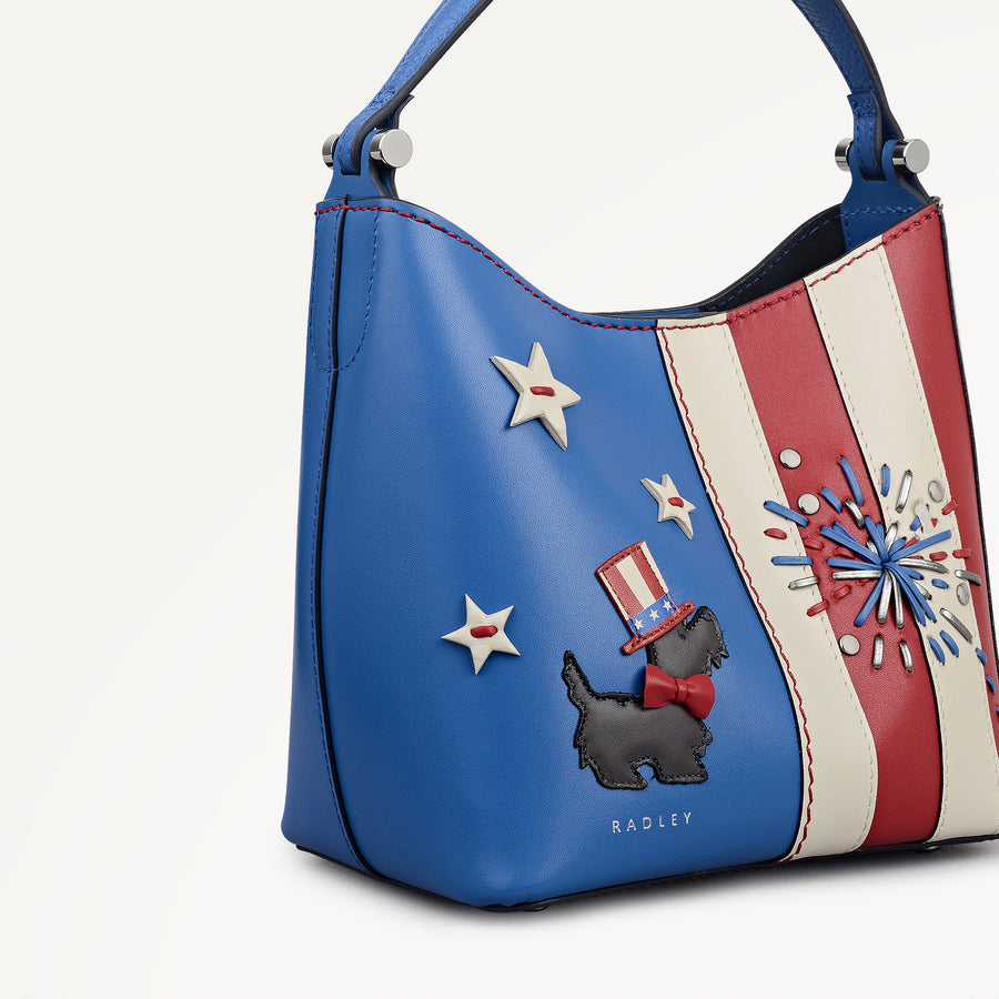 Fireworks And Stripes Small Open Top Cross Body Cobalt - 113850