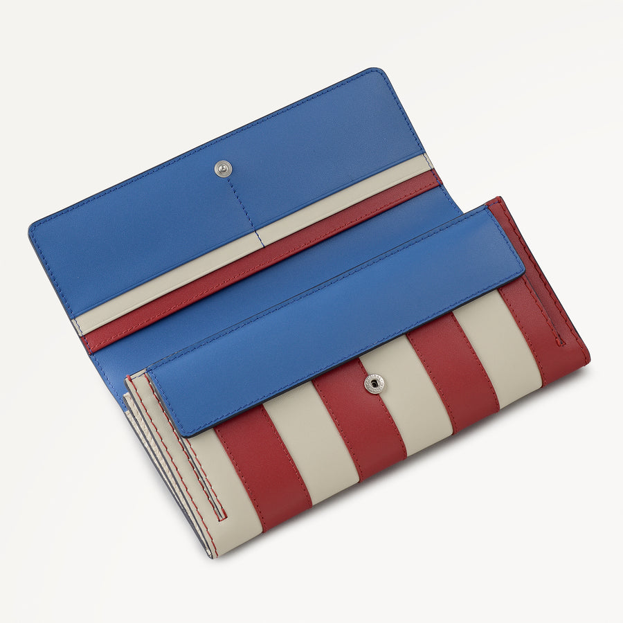 Fireworks And Stripes Large Flapover Wallet Cobalt - 113851