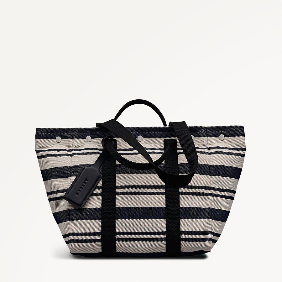 Hadleigh Place - Stripe Large Open Top Tote Natural - 113873