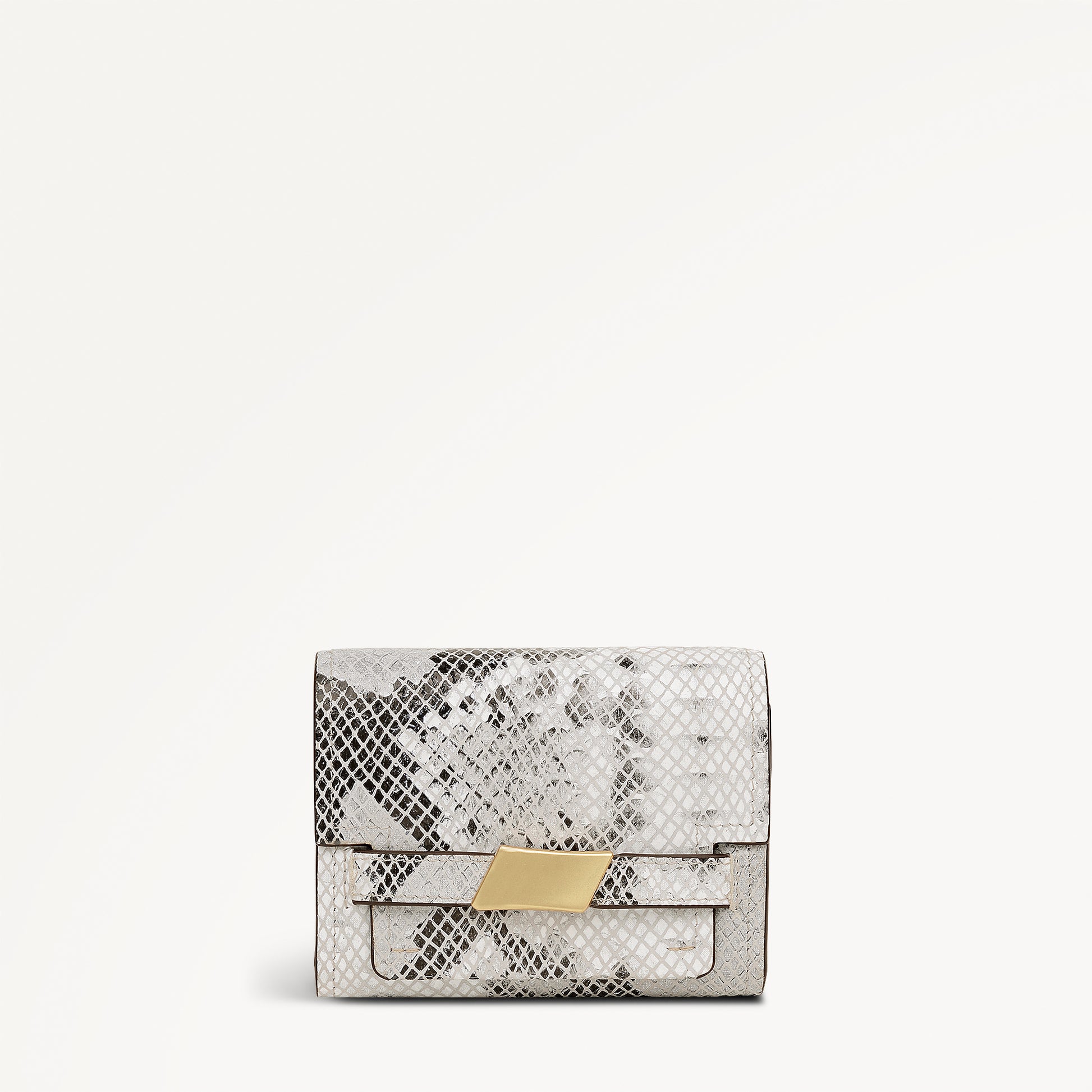 The Christina - Faux Snake Medium Flapover Wallet Salt - 113909