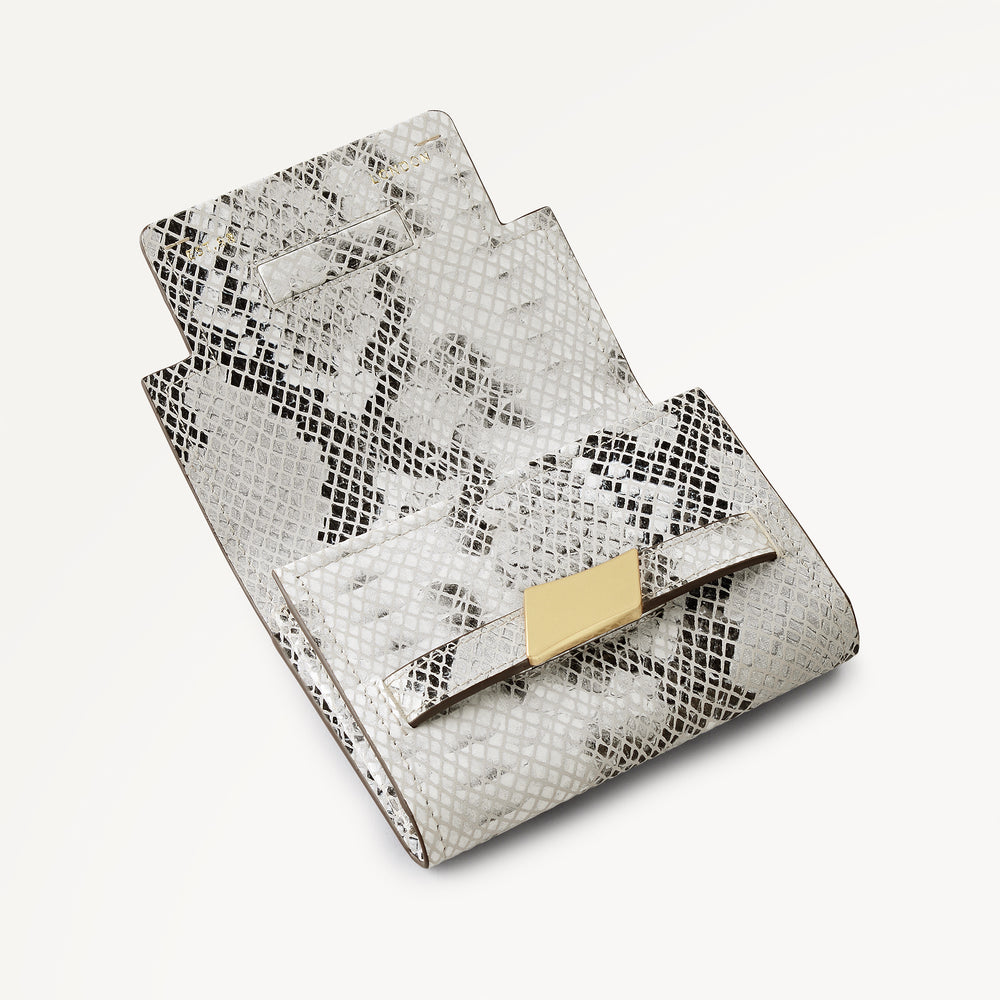 The Christina - Faux Snake Medium Flapover Wallet Salt - 113909