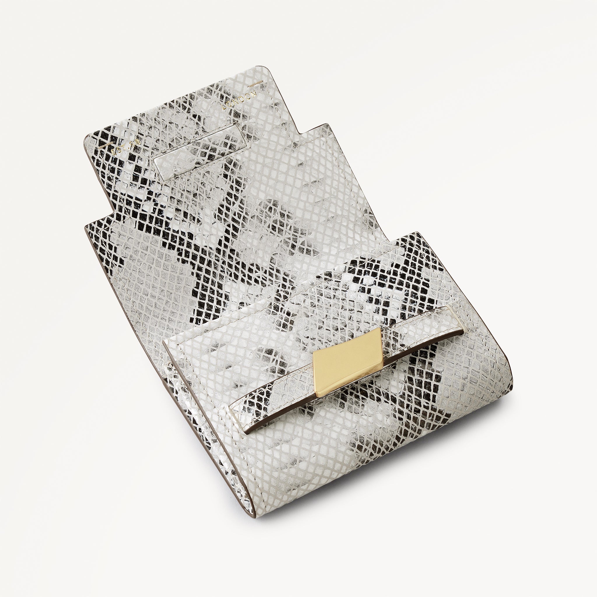 The Christina - Faux Snake Medium Flapover Wallet Salt - 113909
